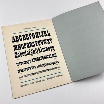 Playbill – a new-old type from Stephenson Blake | Type specimen leaflet