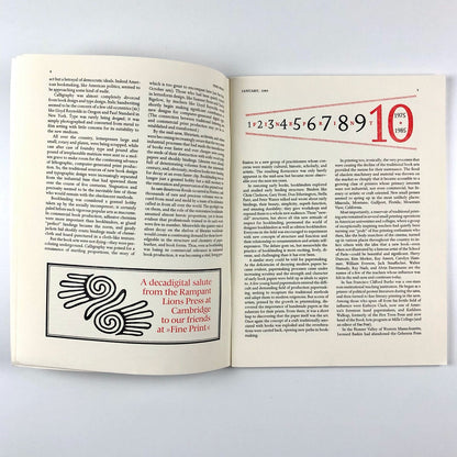 Fine Print. A Review for the Arts of the Book | January 1985, Vol 11, No. 1