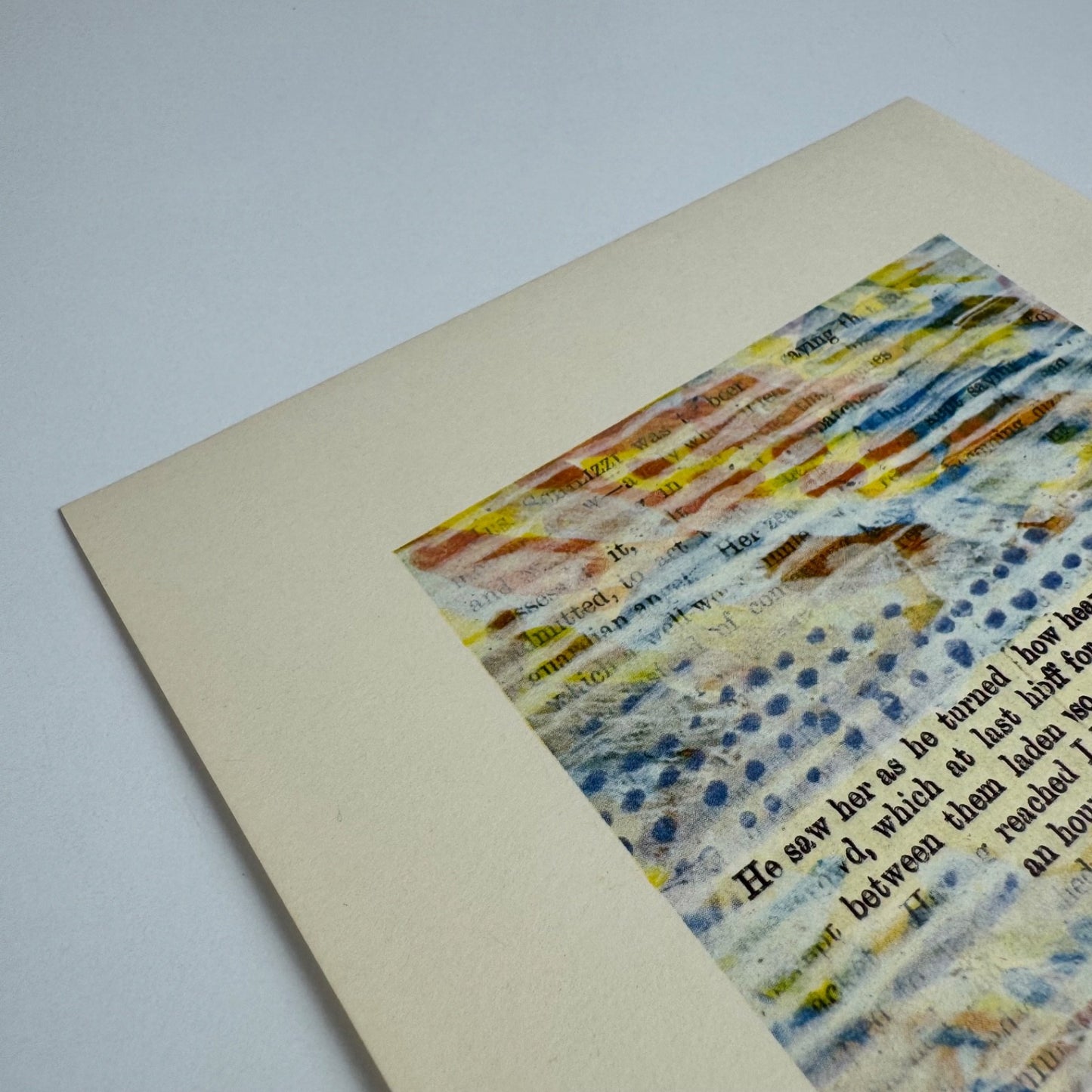 A Humument page 'He saw her as he turned' by Tom Phillips Tetrad Press, 1970