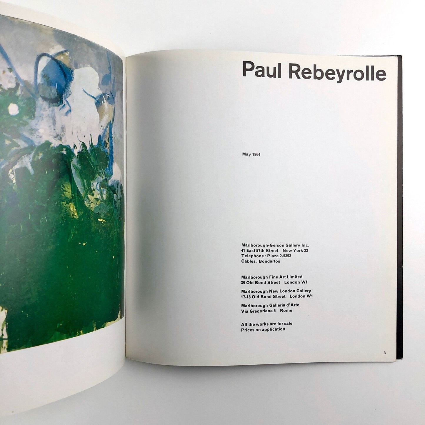 Paul Rebeyrolle | Marlborough exhibition catalogue no. 139, May 1964