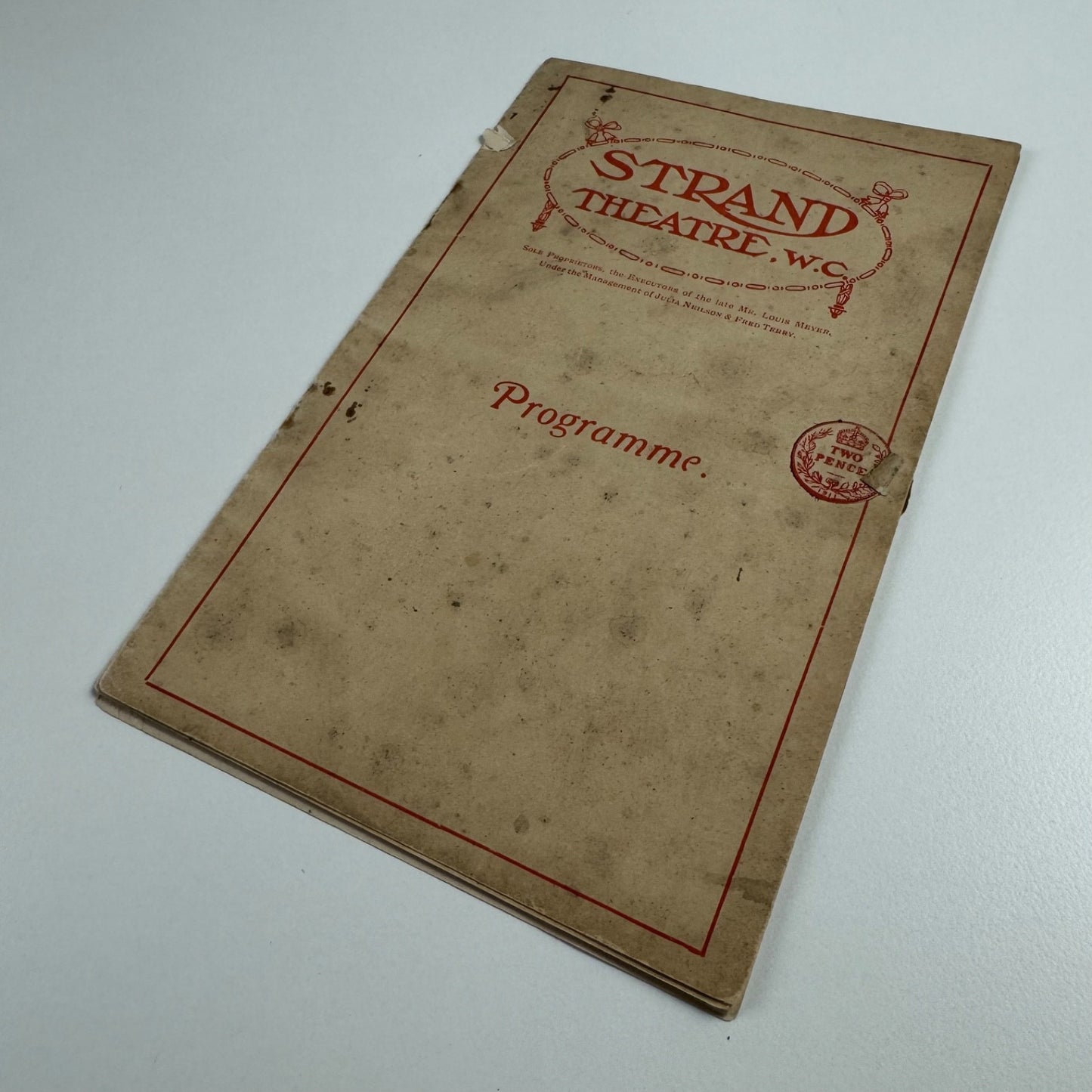 Programme Strand Theatre ‘Henry of Navarre’ by William Devereaux, 1915