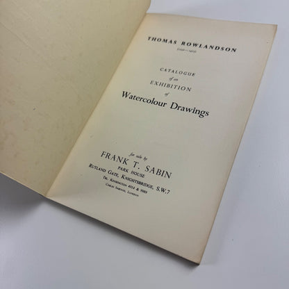 Thomas Rowlandson. Watercolour Drawings | Frank T. Sabin, London, 1952