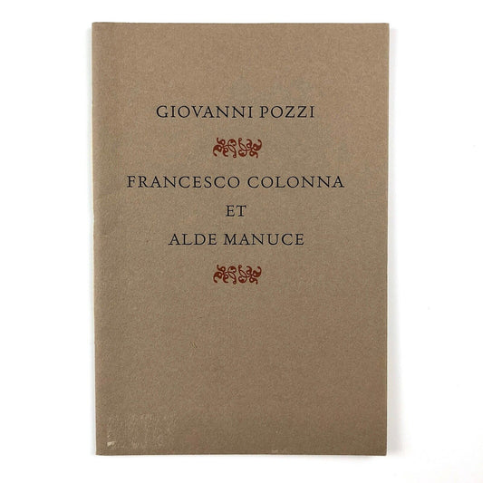 Giovanni Pozzi | Francesco Donna et Alde Manuce | Monotype Corporation, 1962