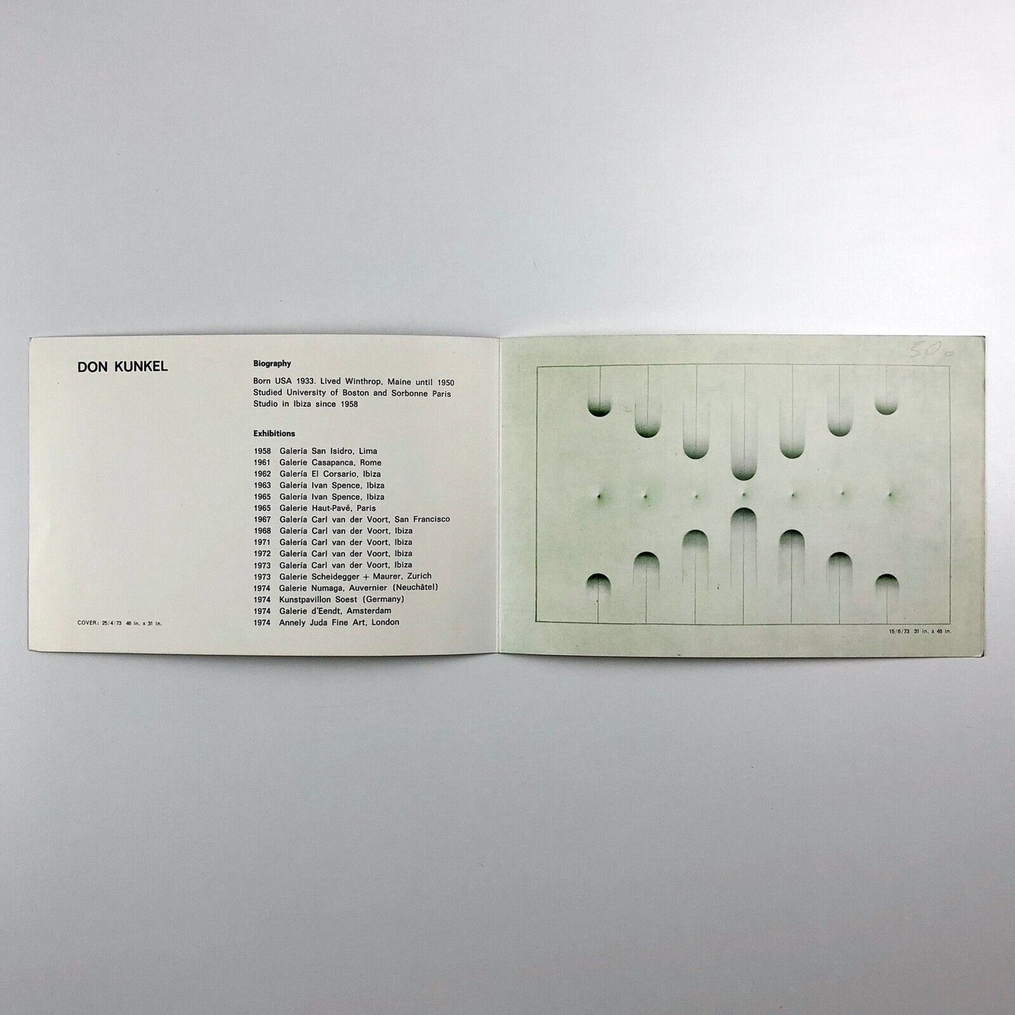 Folding card for Don Kunkel | Annely Juda Fine Art, 1974