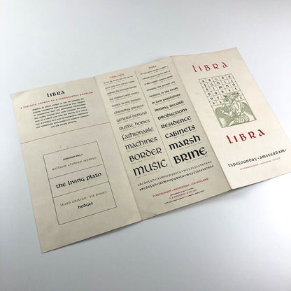 Libra - Typefoundry Amsterdam | Type specimen leaflet | Undated c. 1950 de | Type designed by S. H. De Roos in 1937