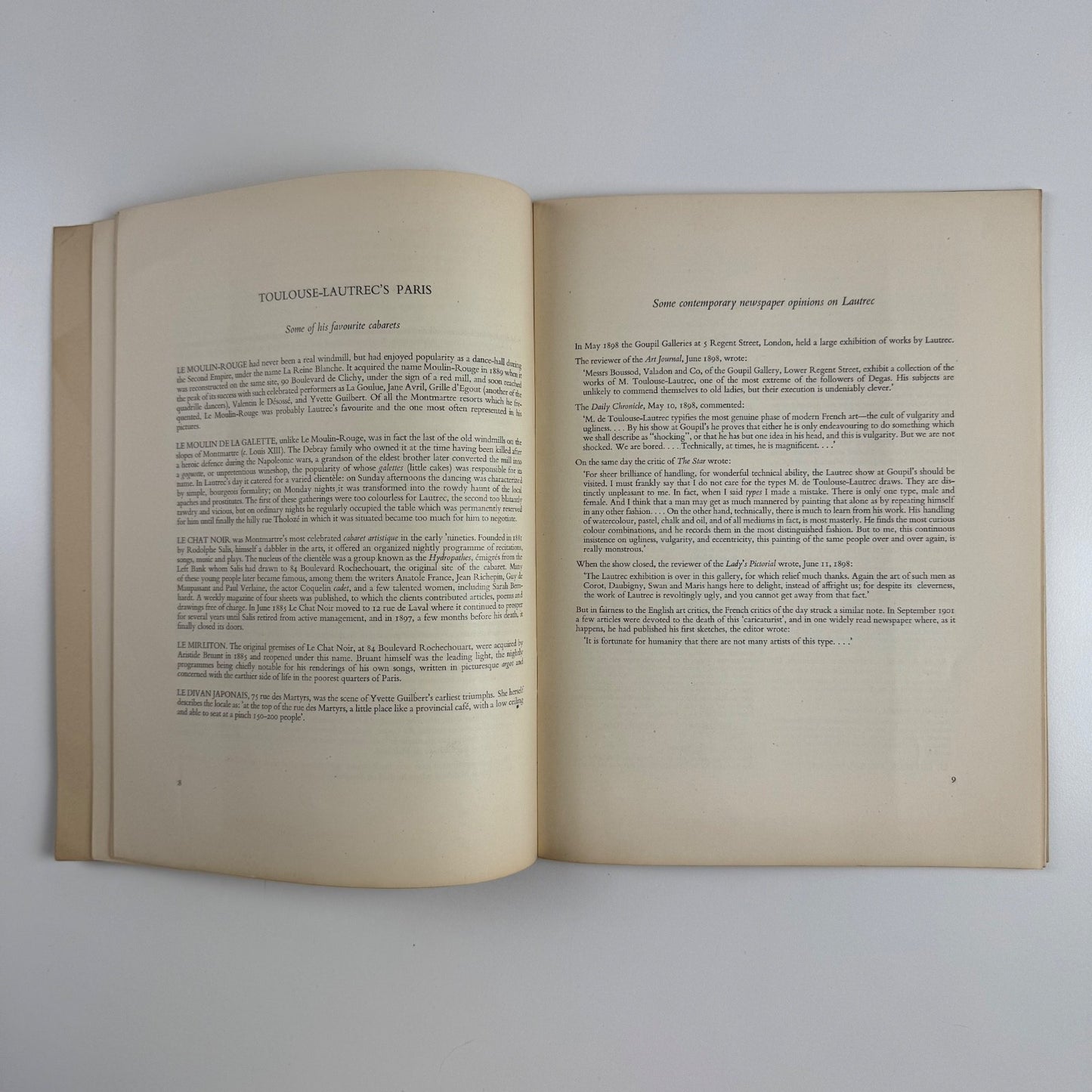 Toulouse-Lautrec collection Ludwig Charell Arts Council, 1951 | typed review by Hugo van de Perre and another press clipping