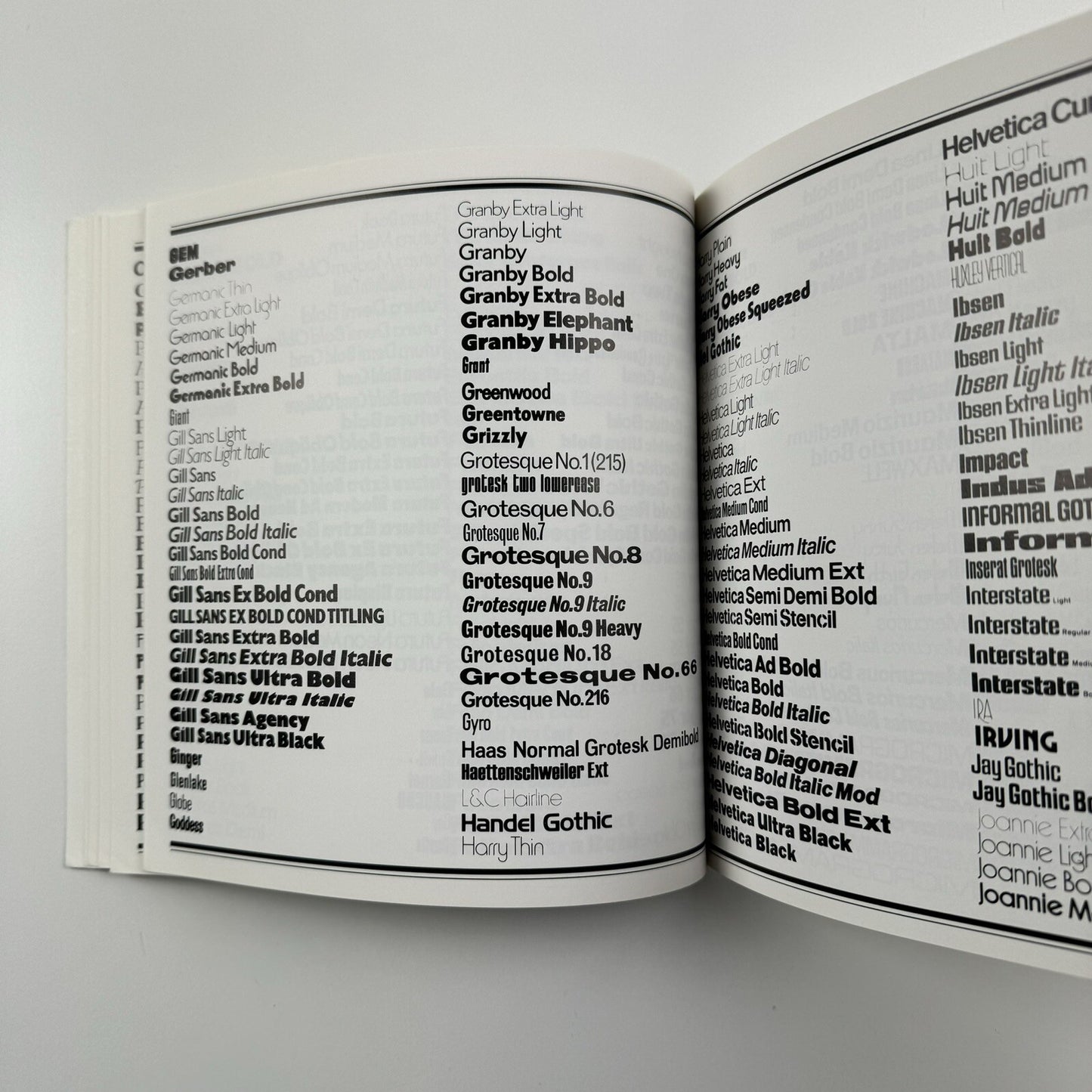Headline Typefaces – Equation Graphics Ltd London | Type specimen booklet, undated