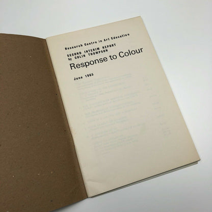 Response to Colour, by Colin Thompson | Bath Academy of Art, 1965 | Research Centre in Art Education