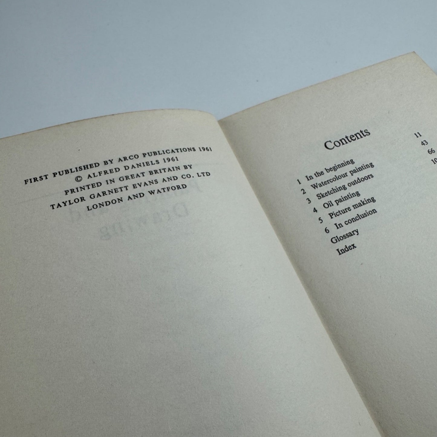 Printing and Drawing by Alfred Daniels. An Arco Handybook, 1961