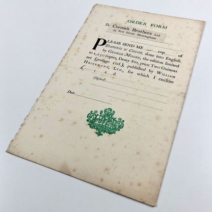 Prospectus – The Pastoral Loves of Daphnis & Chloe | Translation George Moore | William Heinemann | Undated, presumed to be c.1924