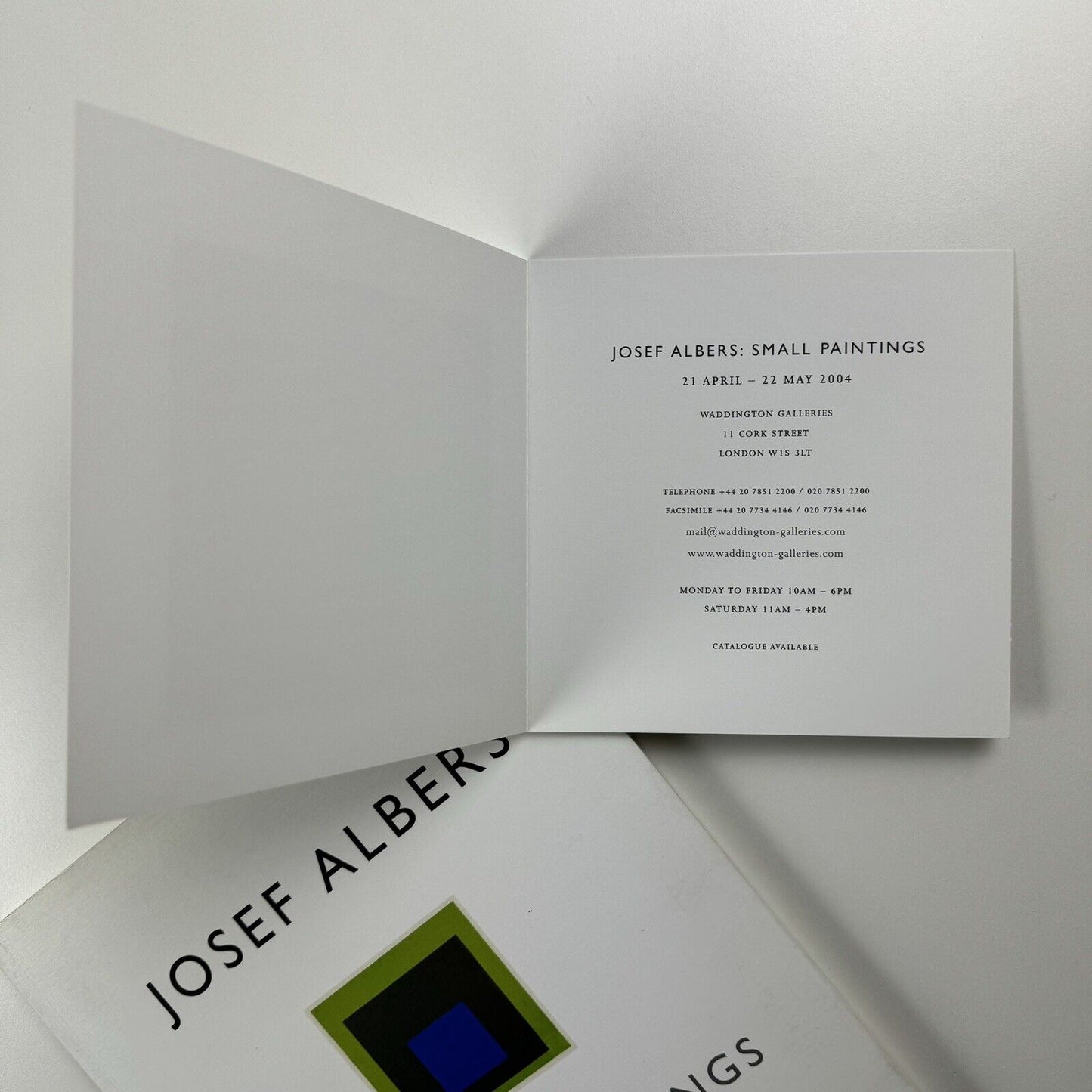 Josef Albers. Small Paintings | Waddington Galleries exhibition catalogue booklet, 2004