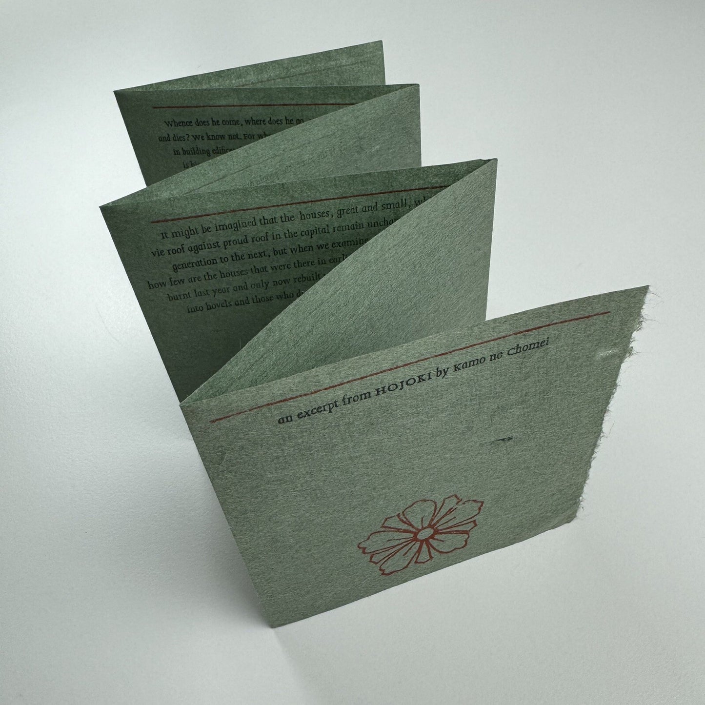 Keepsake. Hojoki by Kamo no Chomei | Bill and Marilyn Rueter at The Aliquando Press | For inclusion in wrongFount 7.