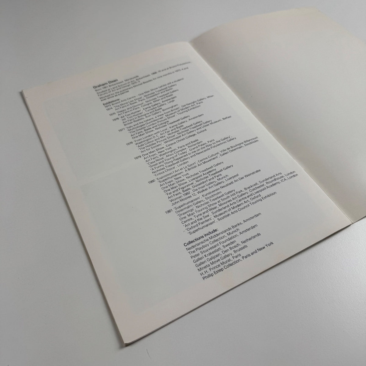 Graham Dean. Paintings, drawings, photographs & films South Hill Park Arts Centre, Bracknell, 1981