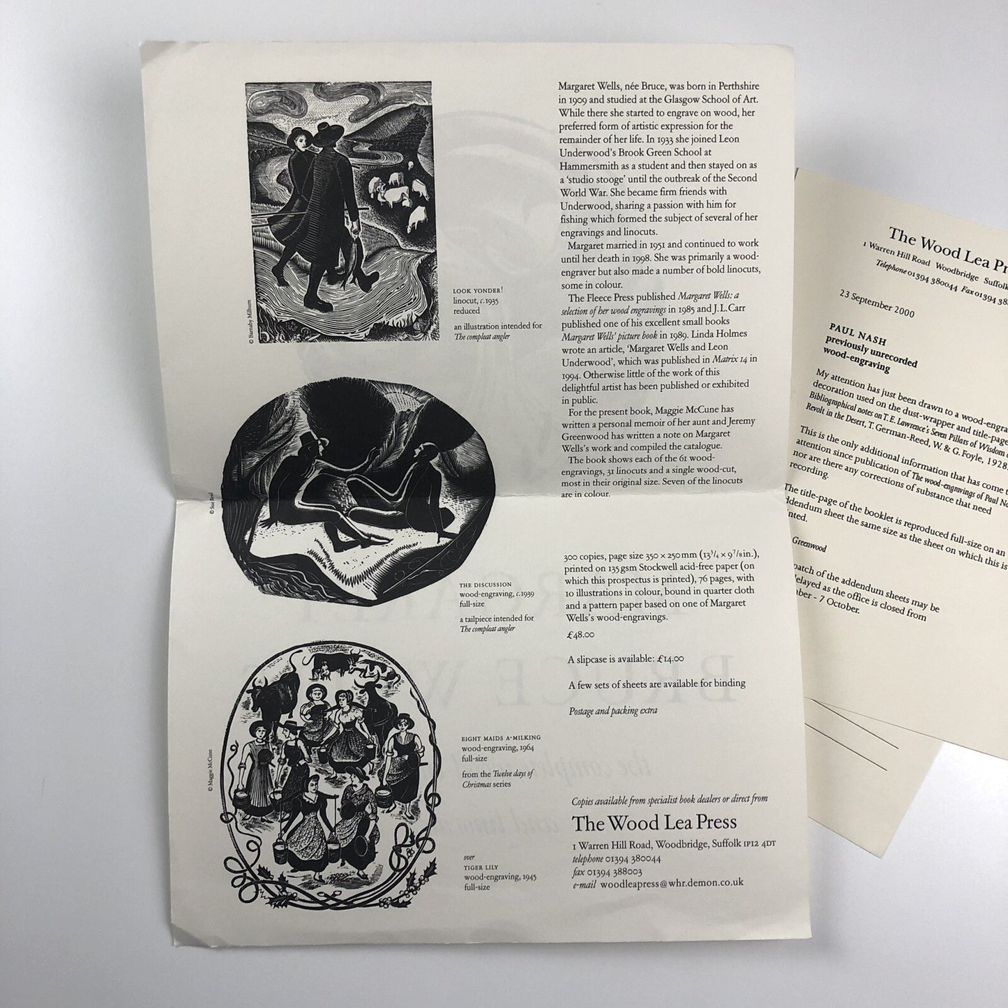 Leaflet – Margaret Bruce Wells: Complete Wood Engravings | The Wood Lea Press, 2000