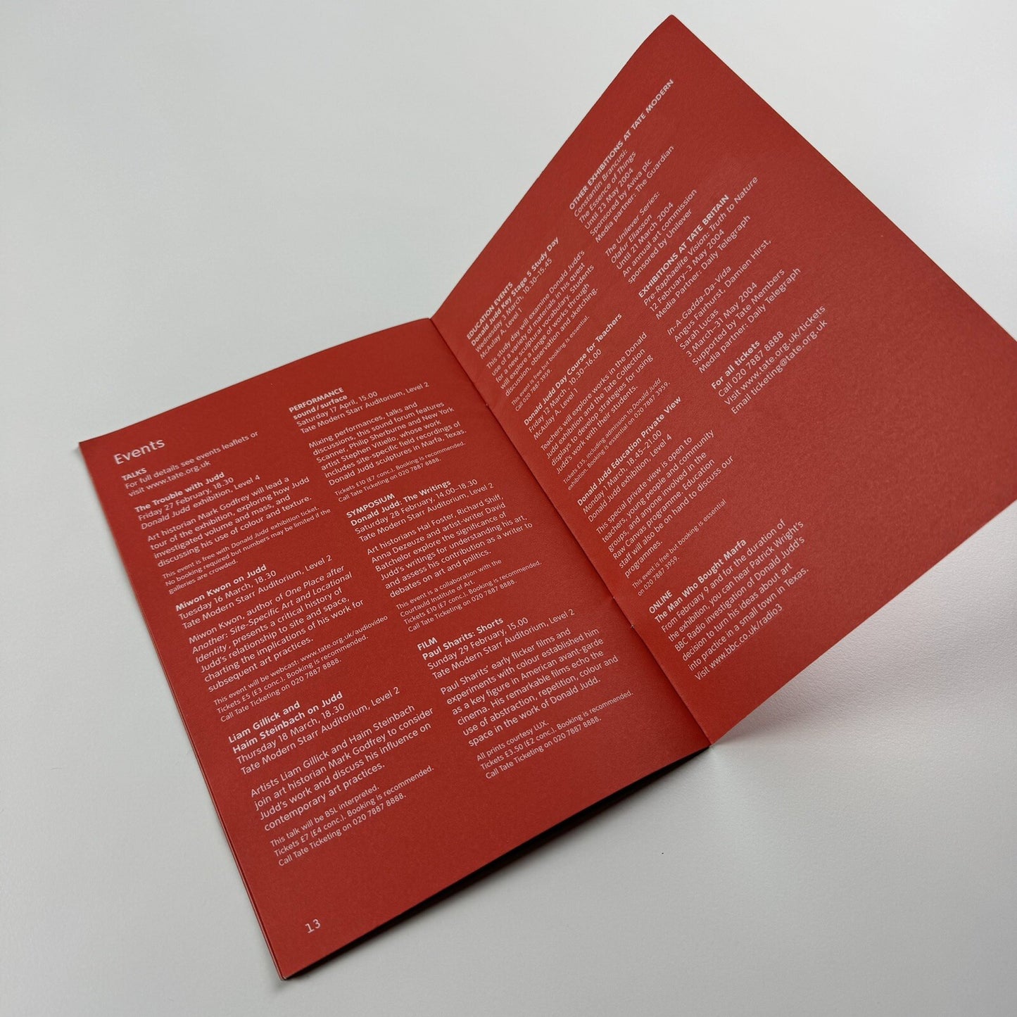 Donald Judd | Pocket guide – Tate Modern, 2004