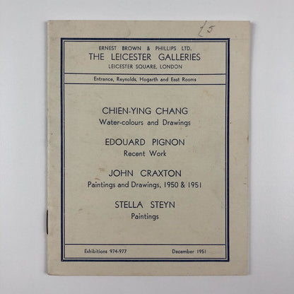 Chien-Ying Chang, Edouard Pignon, John Craxton, Stella Steyn | Leicester Galleries, Ernst Brown & Philips Ltd, December 1951 exhibitions 974-977