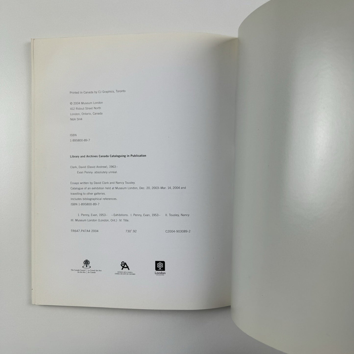 Evan Penny. Absolutely Unreal | Museum London, Ontario 2004 | Exhibition catalogue