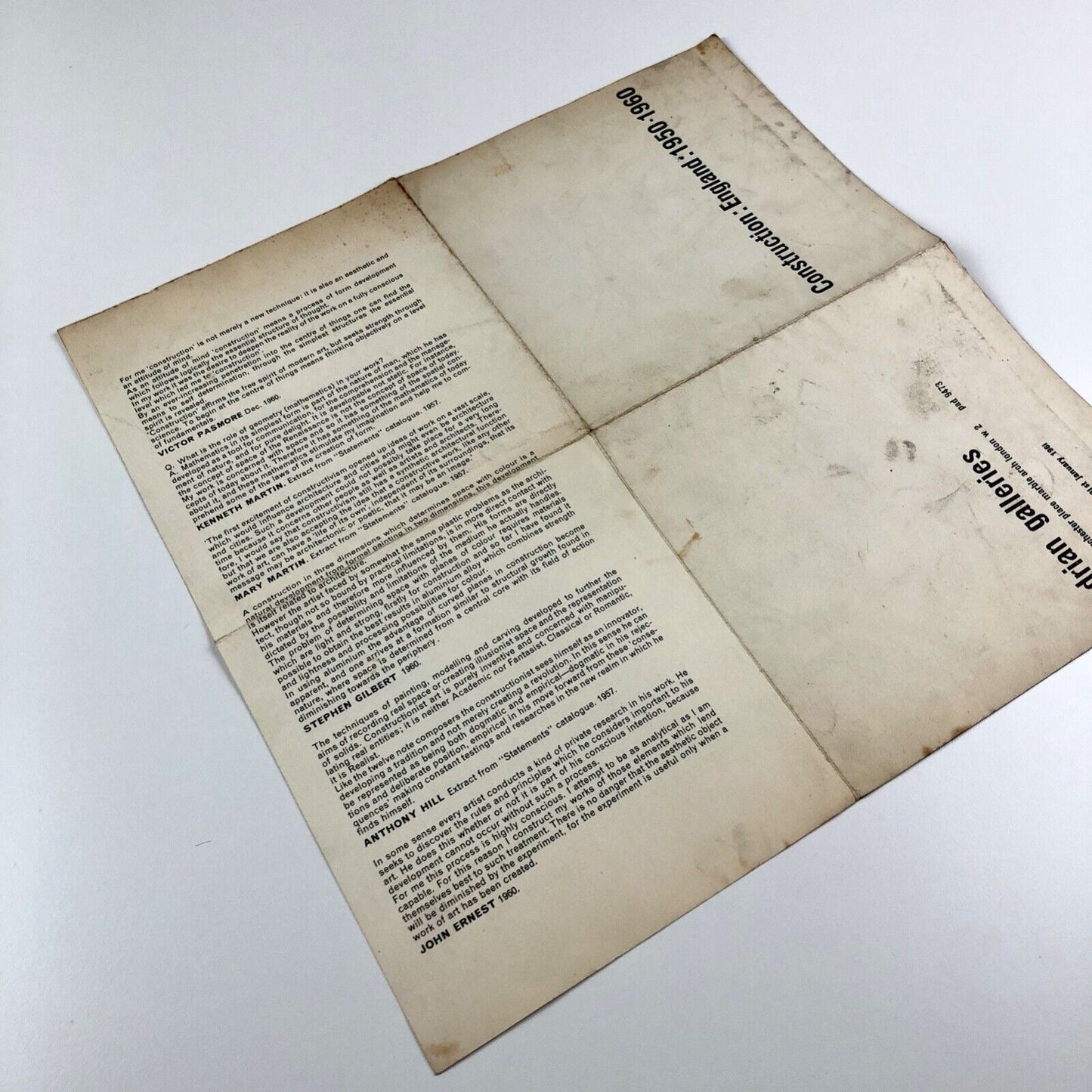 Construction: England: 1950-1960 | Drian Gallery, 1961 exhibition catalogue