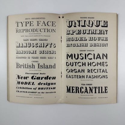 Card Founts of Printing Types from Stephenson Blake | Type specimen booklet
