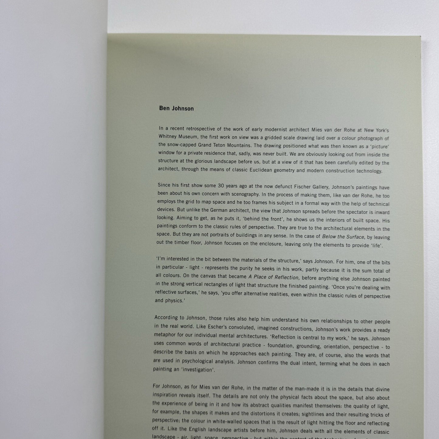Ben Johnson: Still Time | Blains Fine Art, London 2002 exhibition catalogue