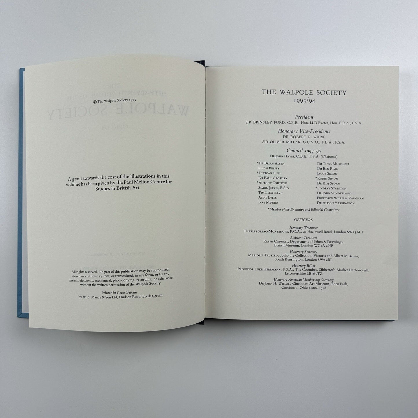 The Fifty-seventh volume of The Walpole Society 1993/4 LVII