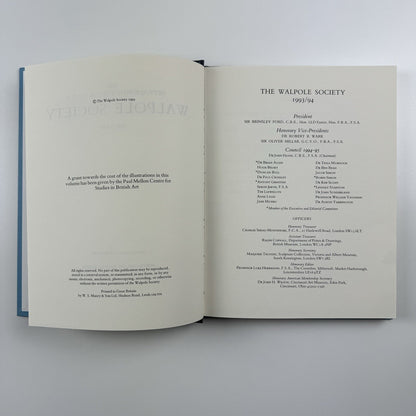 The Fifty-seventh volume of The Walpole Society 1993/4 LVII
