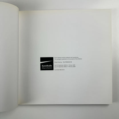 Miriam Vlaming. You promised me | Kunsthalle Mannheim catalogue 2008/9
