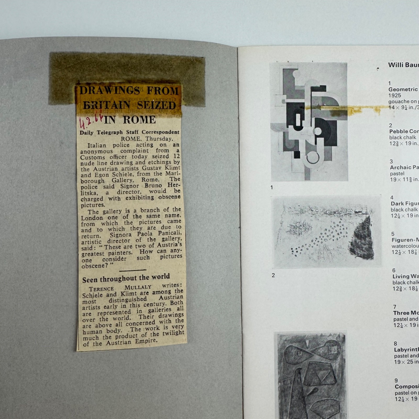 Drawings Watercolours Collages. Expressionism Bauhaus Dada Marlborough 1966