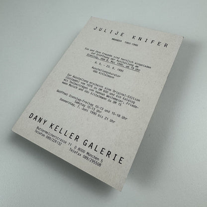 Private view invite/postcard – Julije Knifer Mäander 1960-1990 | Dany Keller Galerie