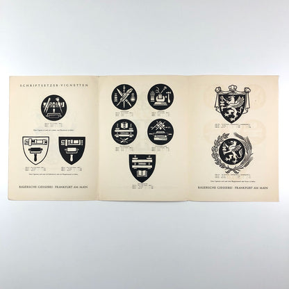 Vignetten für graphische Gewerbe | Bauersche Giesserei | Berthold Wolpe, Fritz Krede | Folder with four inserts