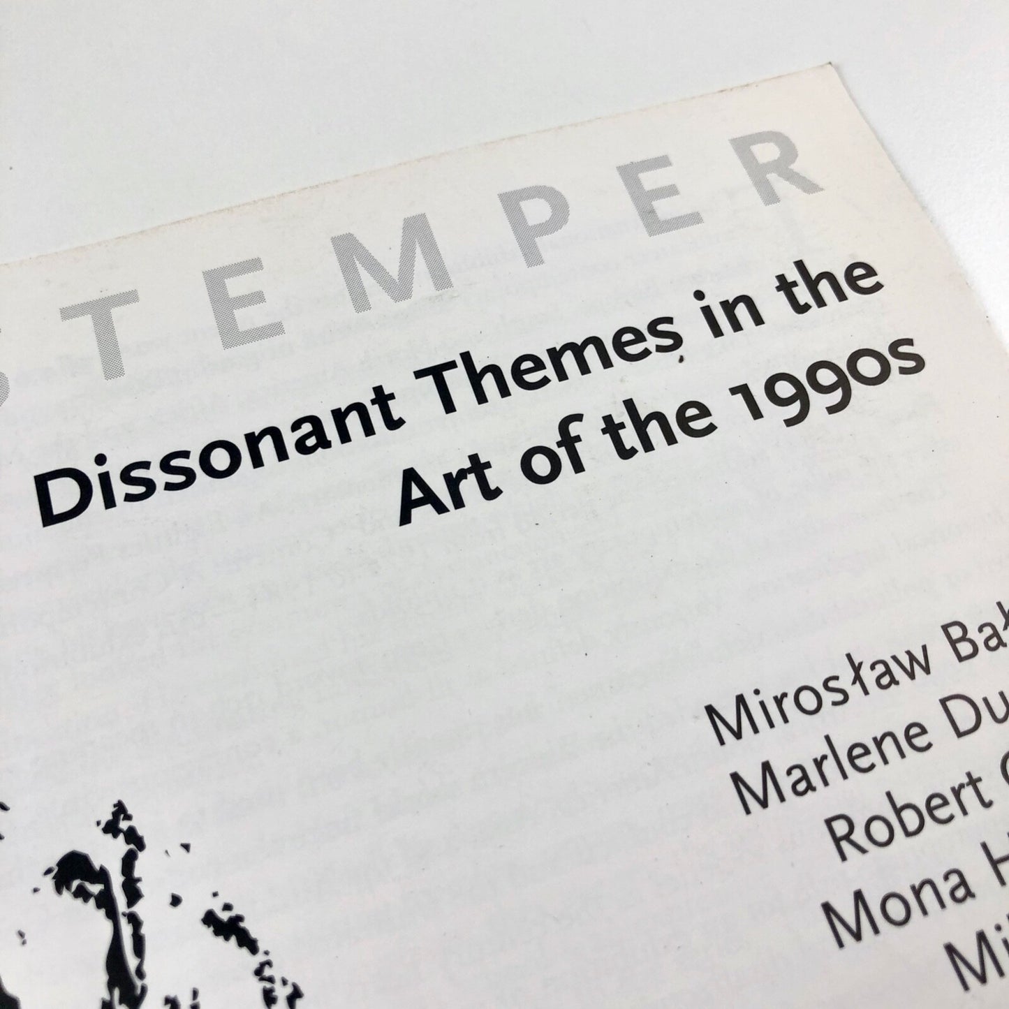 Distemper – Dissonant Themes in the Art of the 1990s | Smithsonian Institute catalogue leaflet, 1996