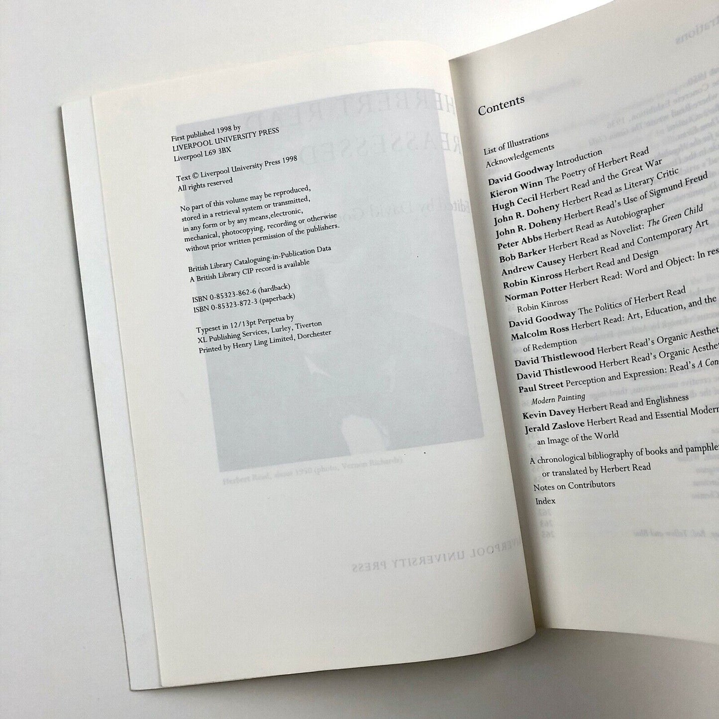 Herbert Read Reassessed | David Goodway | Liverpool University Press, 1998