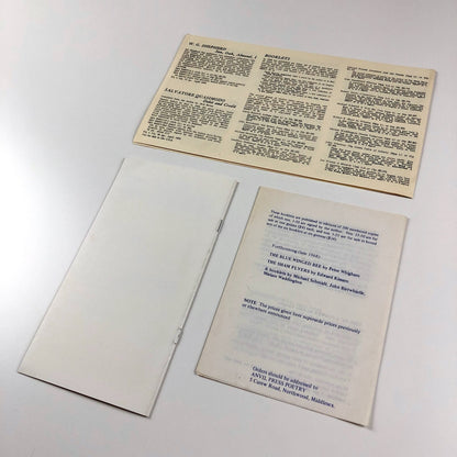 Three Anvil Press Poetry leaflets – 1967-1982