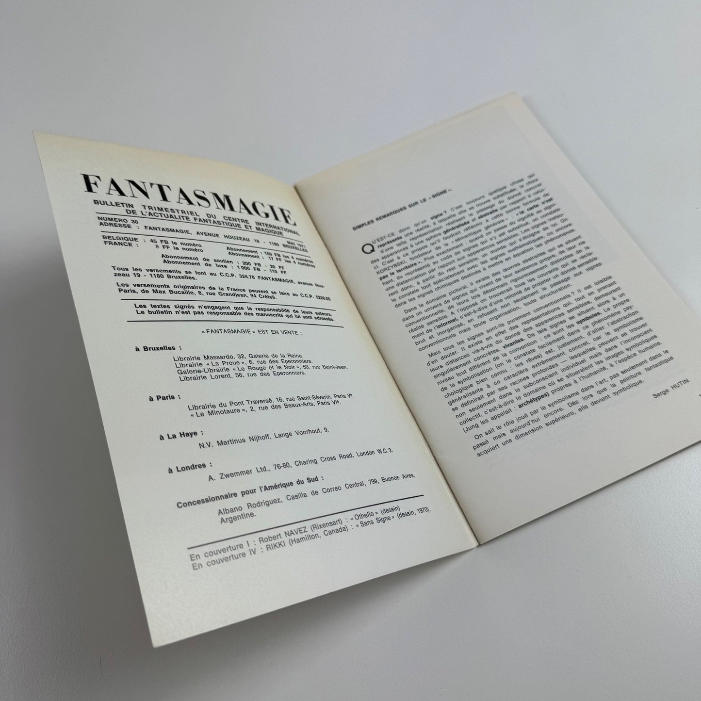 Fantasmagie Bulletin 30 Le Signe II May 1971