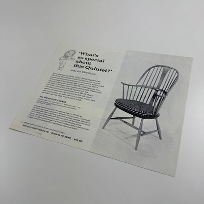 Ercol leaflet 'What’s so special about this Quintet' ERCOLion Windsor chair 1960s