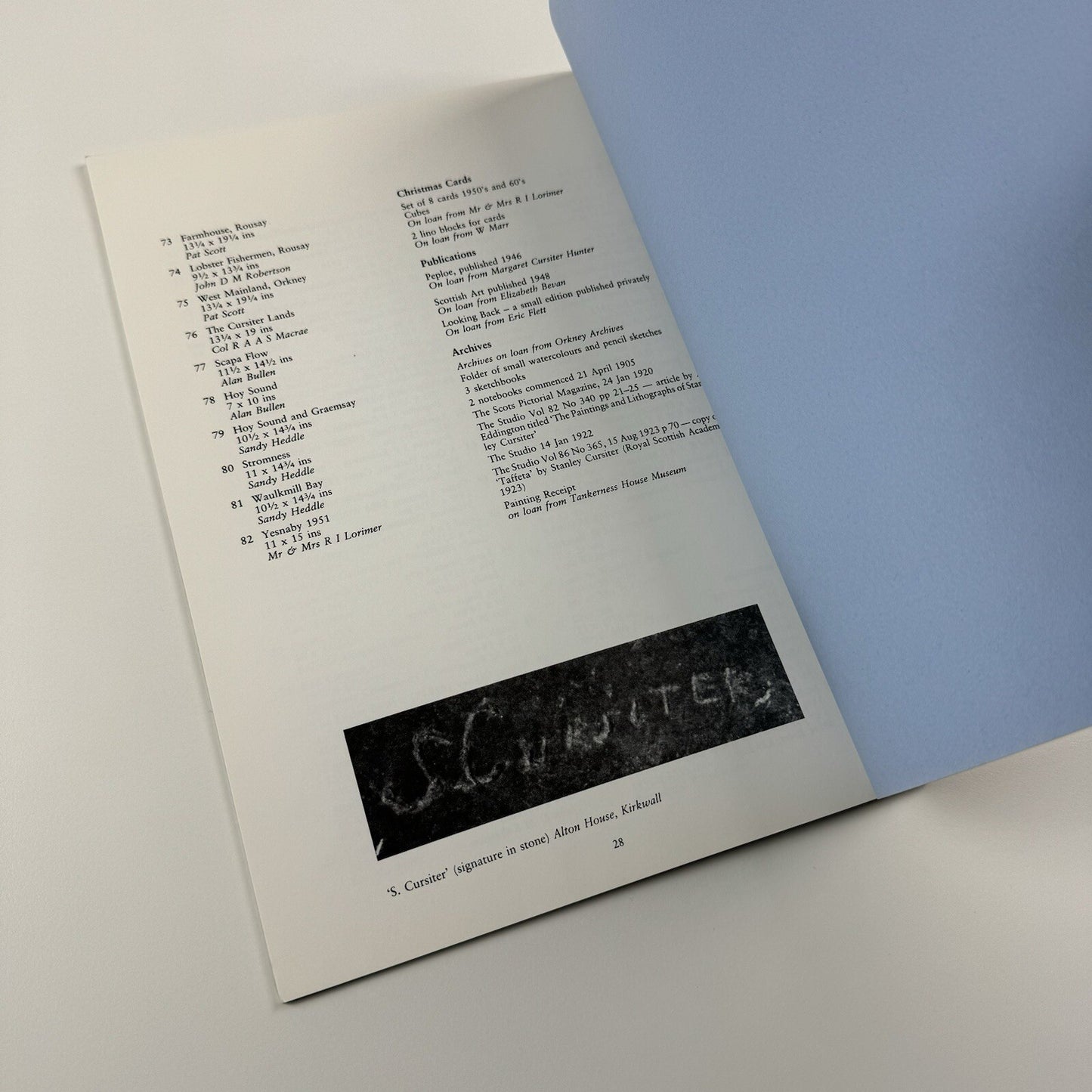 Stanley Cursiter – Centenary Exhibition | Pier Arts Centre Stromness, 1987