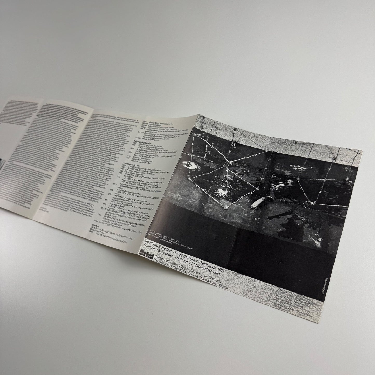 Folding card/catalogue for David Shepherd Sculpture | Oriel, Cardiff, Welsh Arts Council, 1981