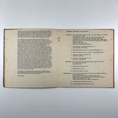 Towards Art II – Sculptors from the Royal College of Art | Exhibition catalogue, 1965
