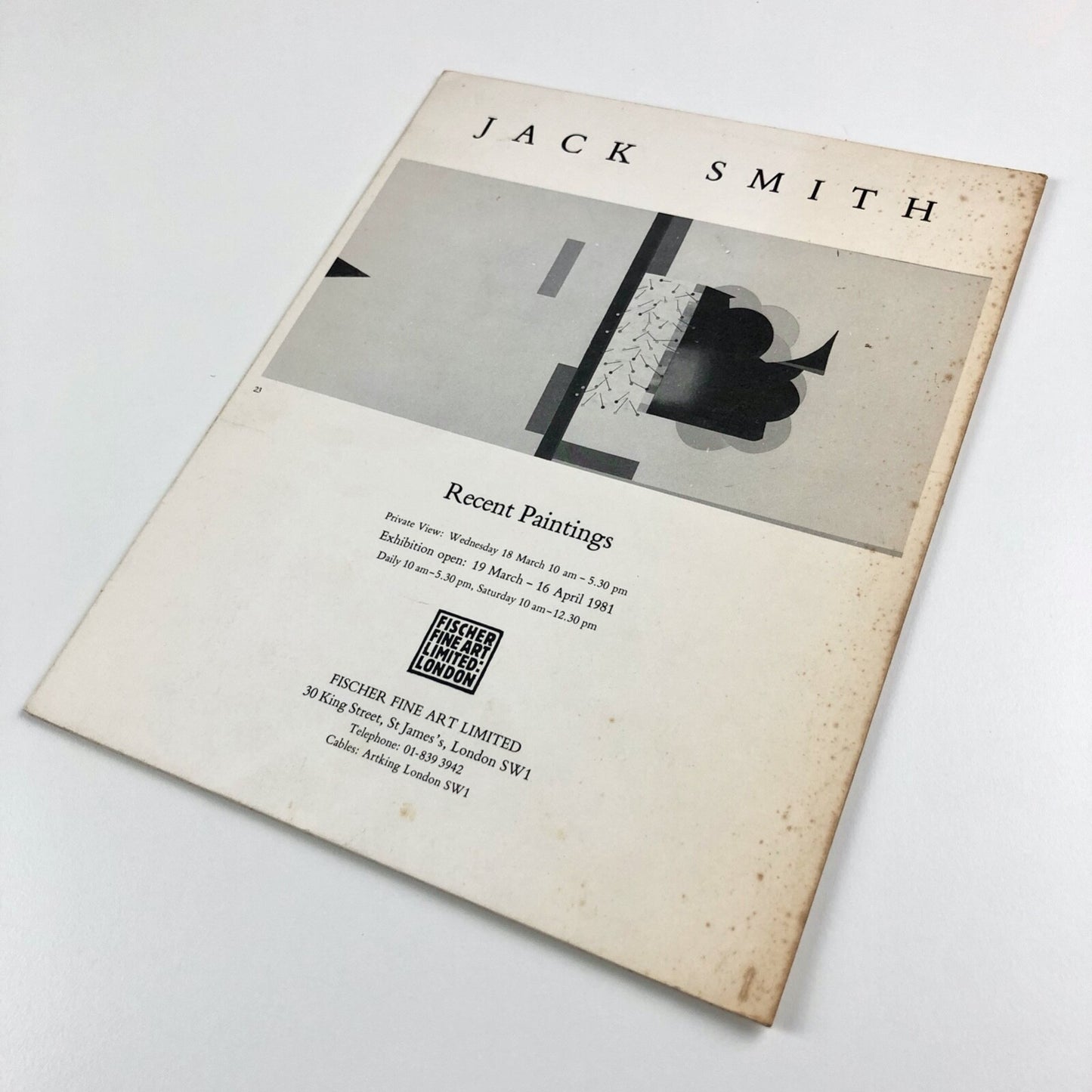 Jack Smith – Recent Paintings | Fischer Fine Art London, 1981 | Folded card