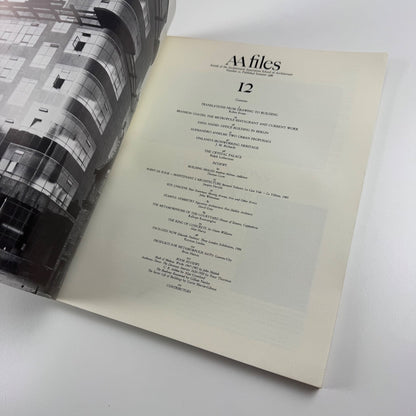 AA Files 12: Annals of the Architectural Association, Number 12, Summer 1986