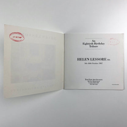 Helen Lessore An Eightieth Birthday Tribute | The Fine Art Society catalogue, 1987