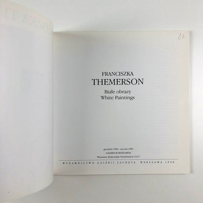 Franciszka Themerson White Paintings exhibition catalogue | Galerie Kordegarda Warsaw 1998