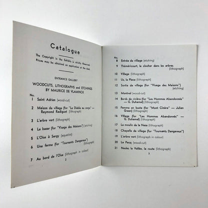 Maurice de Vlaminck Wood-cuts, Lithographs and Etchings | Merlyn Evans New Paintings | Ernest Brown & Phillips, The Leicester Galleries November 1958