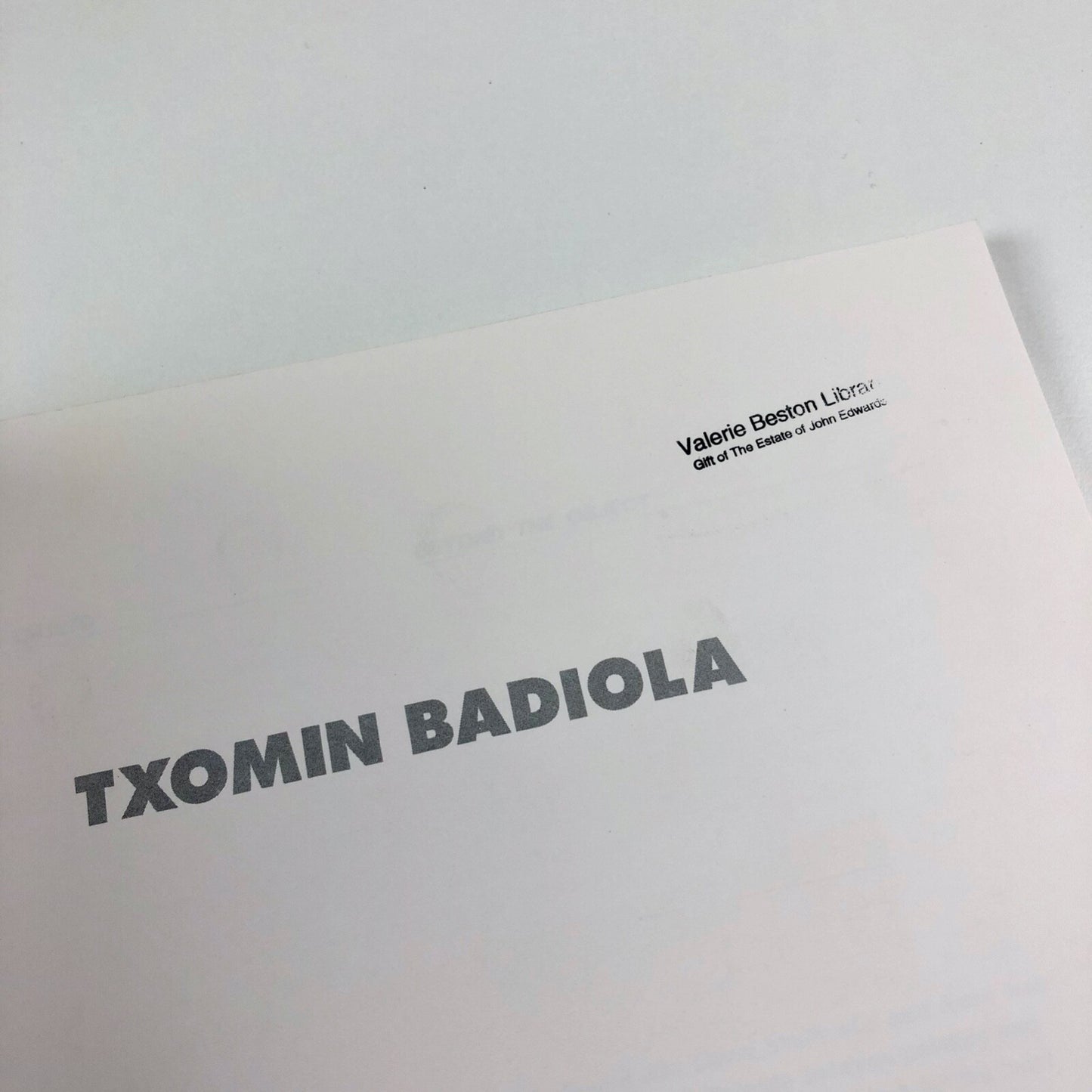 Txomin Badiola | Galeria De Arte Soledad Lorenzo, Madrid exhibition catalogue, 1987