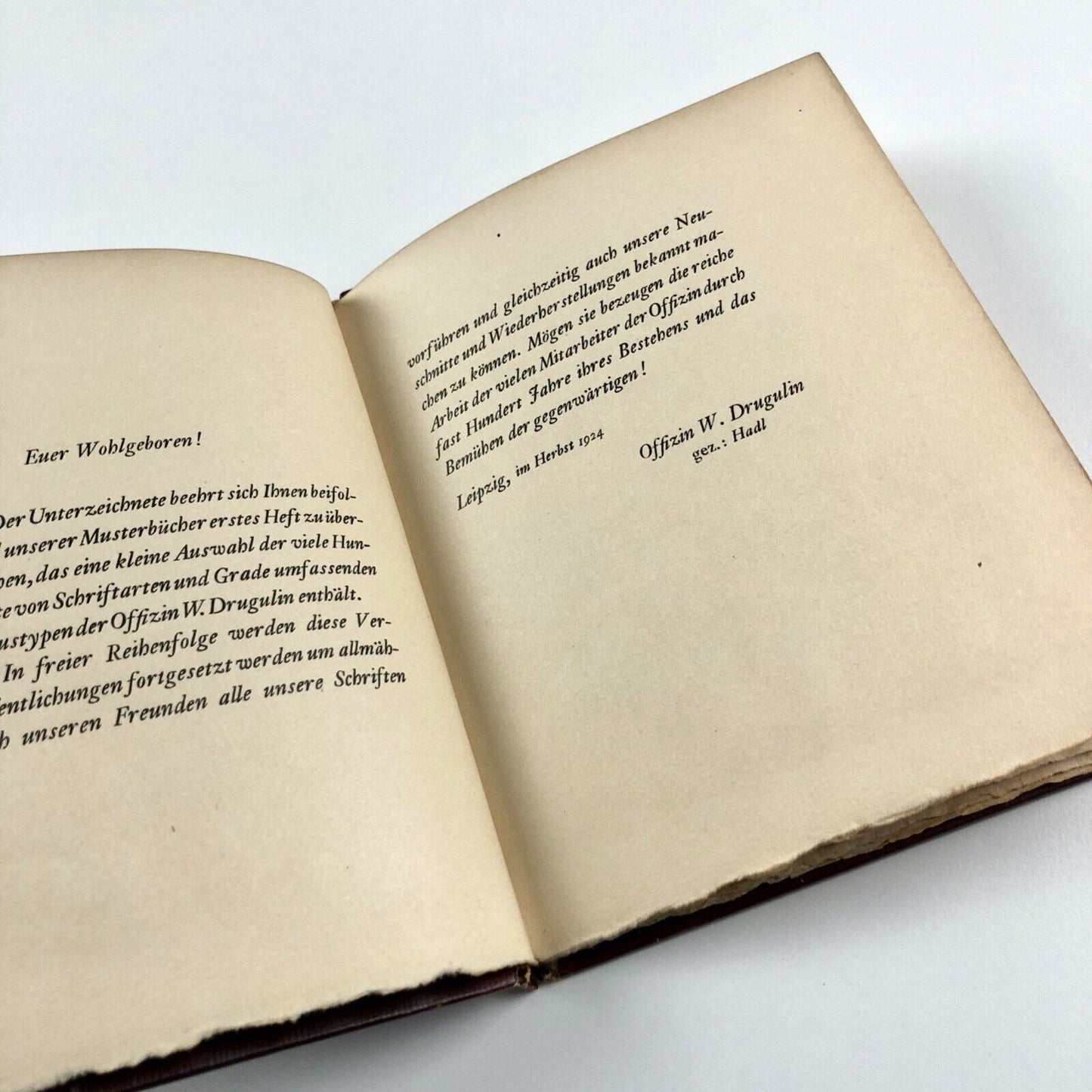 Proben einiger Hausschriften der Offizin W. Drugulin | Leipzig 1924 limited edition – one of 500 copies