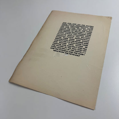 Single title sheet for Paul Nash Genesis, Nonesuch Press, 1924 Rudolf Koch type