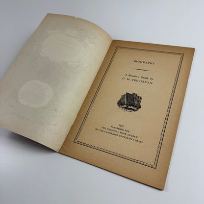 A Reader's Guide Biography by G.M. Trevelyan. National Book League, 1947 Joan Hassall, Cambridge University Press, 1947