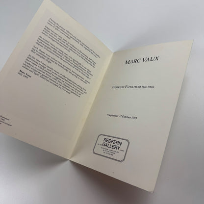 Promotional card Marc Vaux Works on paper from the 1960s Redfern Gallery 1993