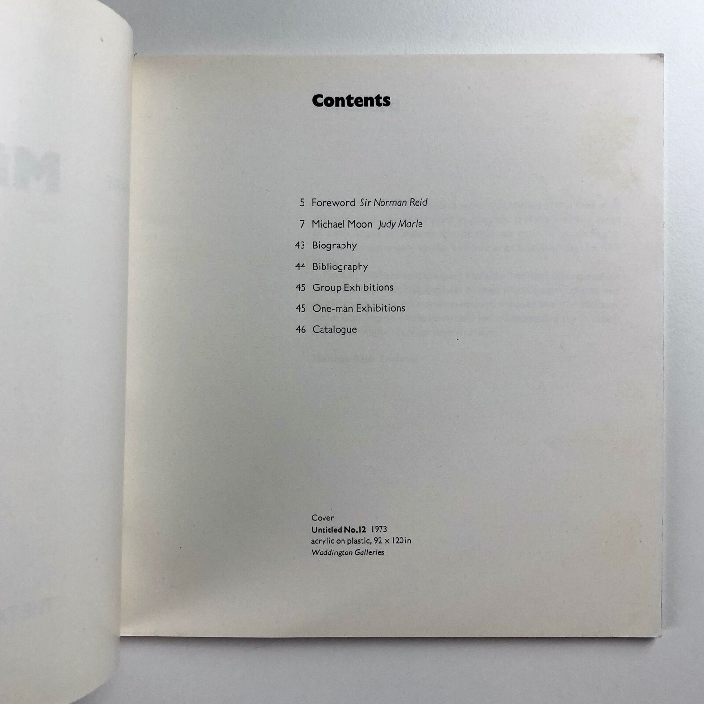 Michael Moon by Judy Marle | Tate Gallery exhibition catalogue, 1976