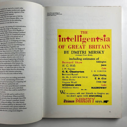 Stanley Morison: His Typographic Achievement by James Moran | Lund Humphries 1971